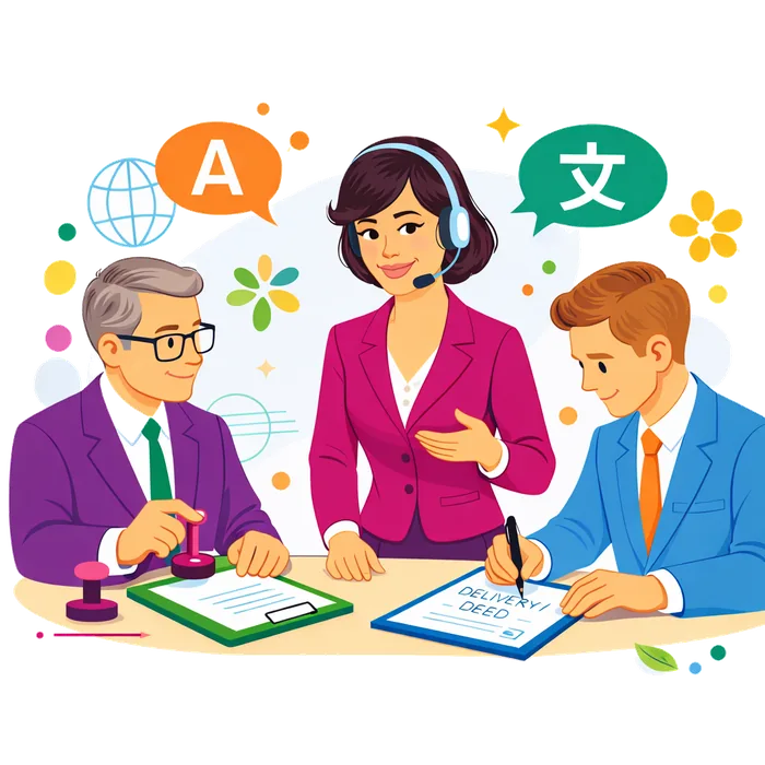 Illustration of a customer booking an interpreter with TaalLink